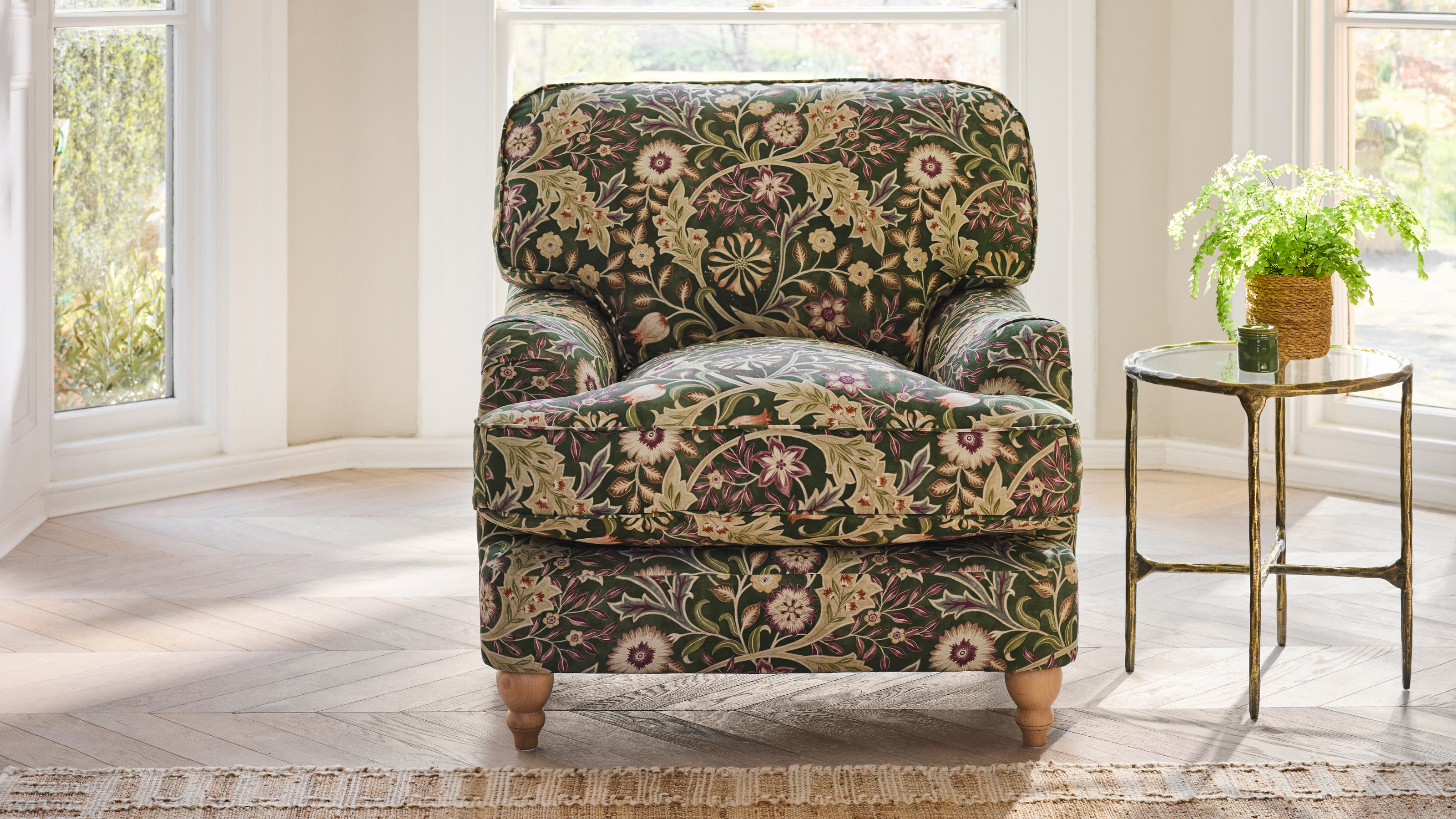 Close up of maycott armchair.