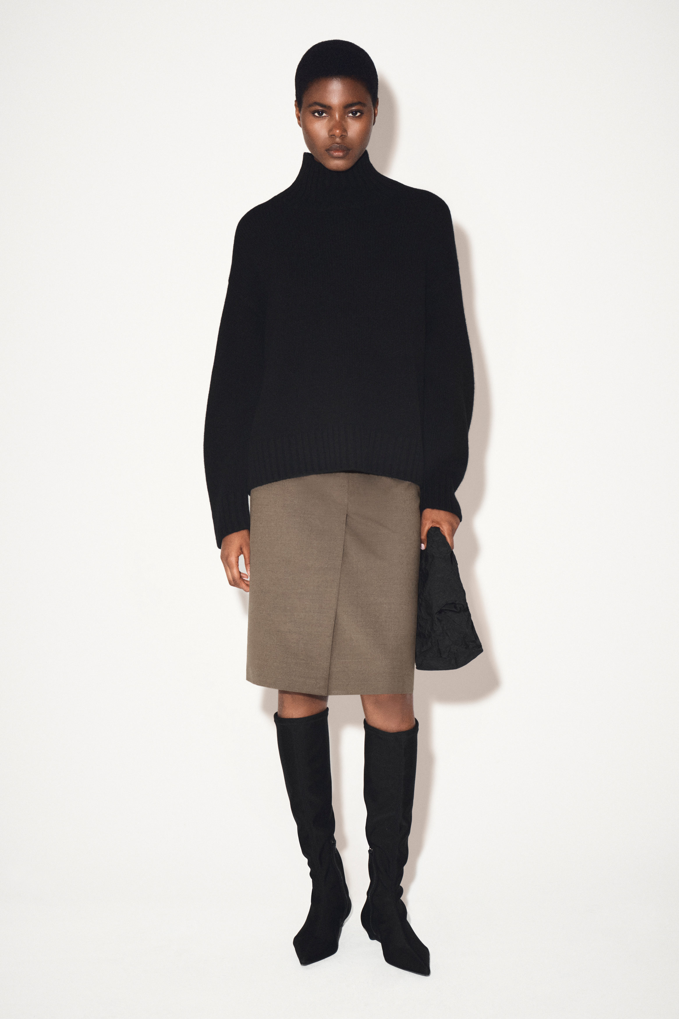 Cashmere Funnel-Neck Sweater