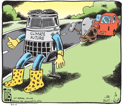 Political cartoon U.S. GOP Climate Change