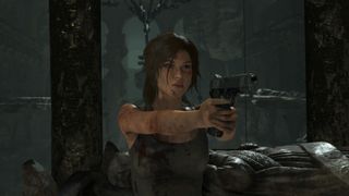 Lara with pistol