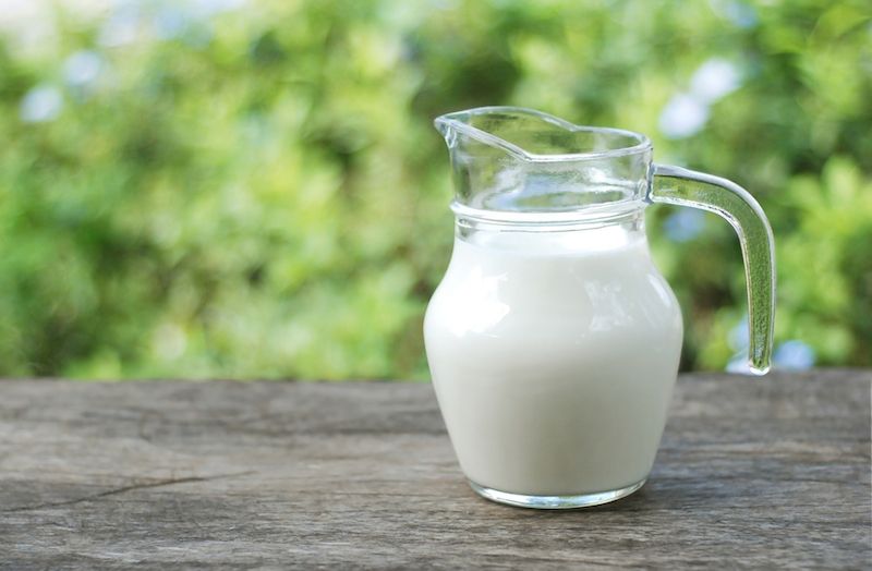 A pitcher of milk