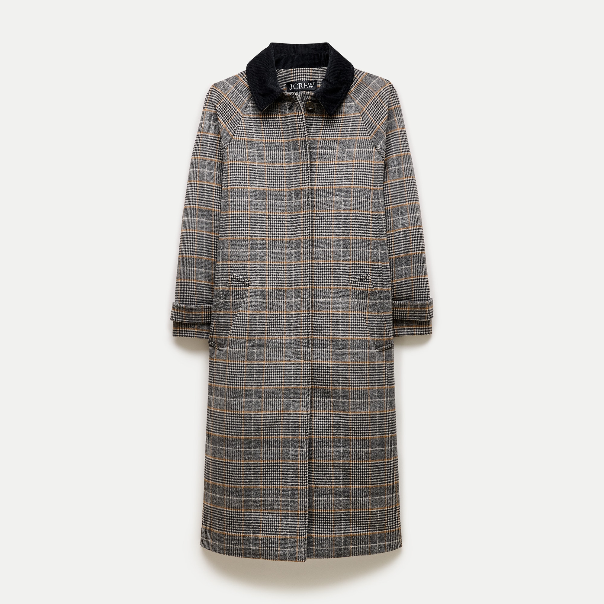 Women's Long Barn Jacket&amp;trade; in Plaid Wool Blend