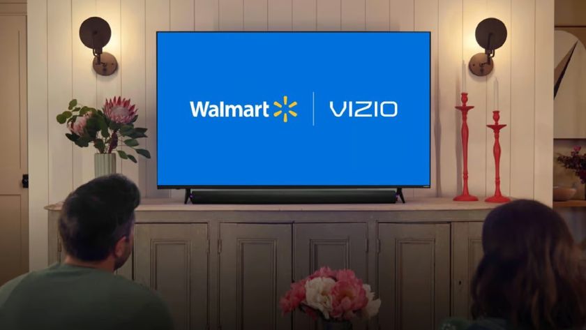 Walmart Vizio on screen on TV in living room