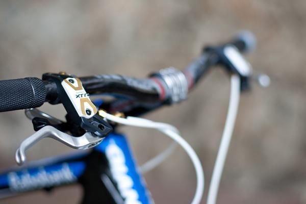 Craig's XTR brake levers are hopped up with Shimano's Yumeya upgrade kit.