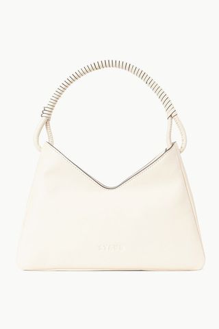 Staud Valerie Shoulder Bag in Cream Leather 