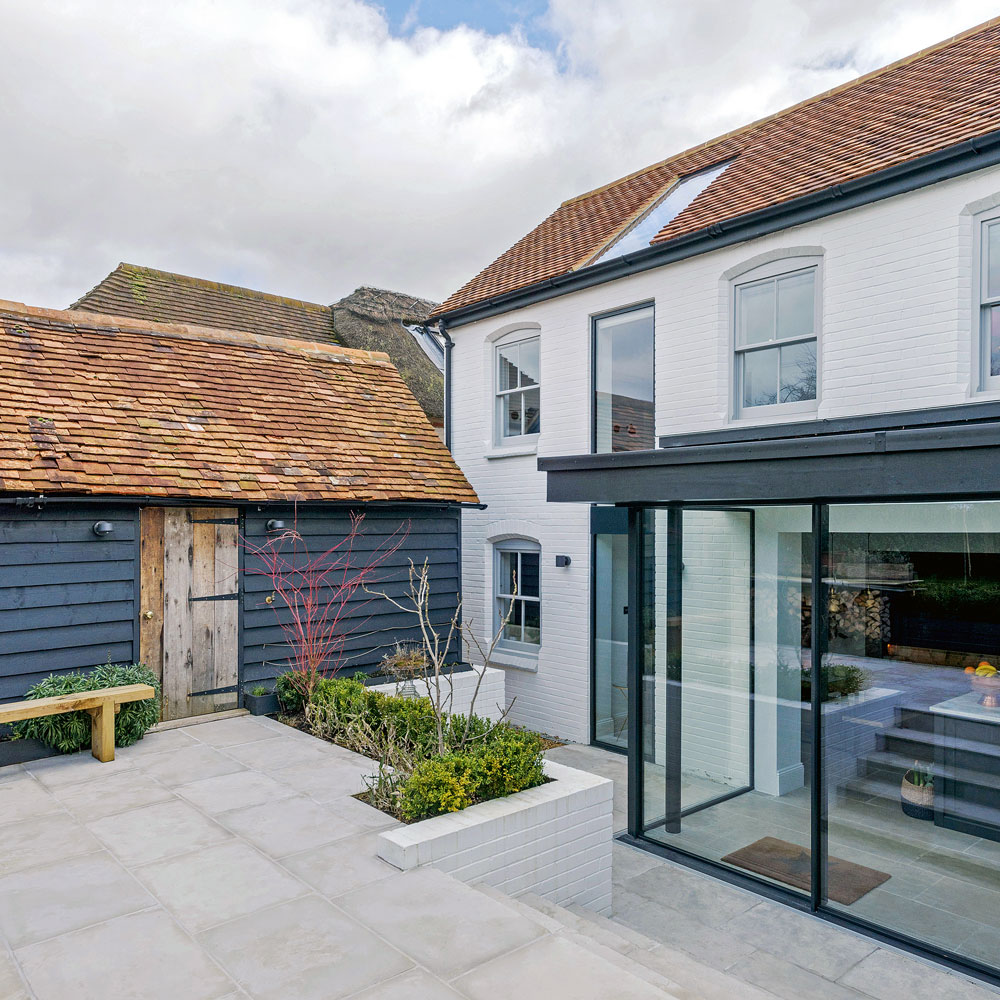 grey wall house exterior