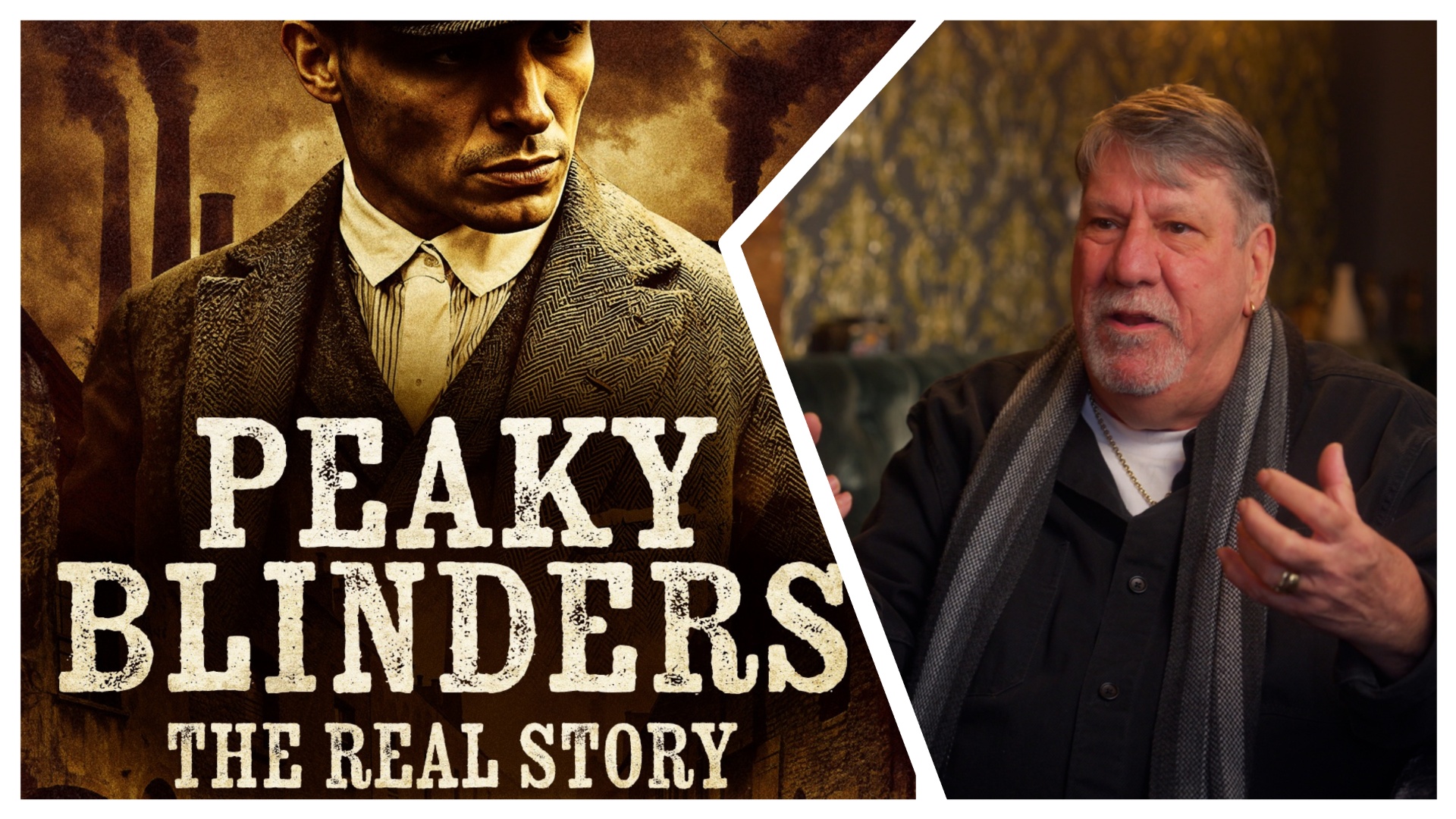 Peaky Blinders The Real Story cover art and Carl Chinn, expert and historian on the subject