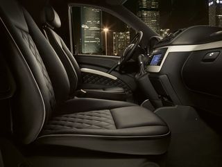car with black nappa leather seat
