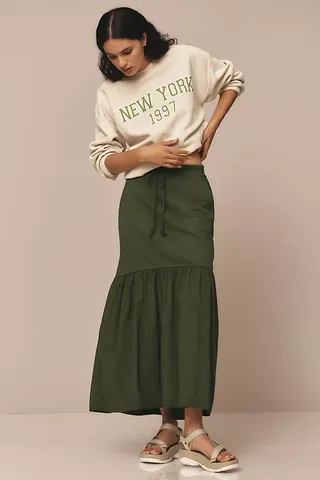 Daily Practice by Anthropologie Drop-Flounce Maxi Skirt