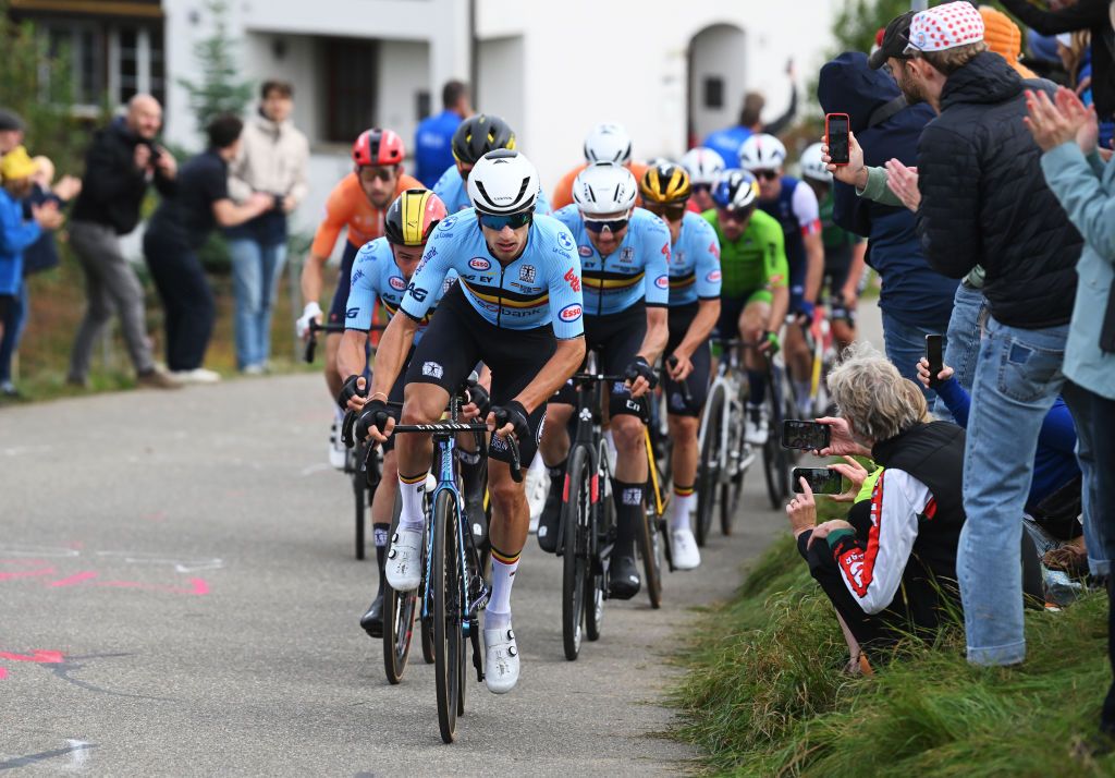ZURICH SWITZERLAND SEPTEMBER 29 Quinten Hermans of Team Belgium competes during the 97th UCI Cycling World Championships Zurich 2024 Mens Elite Road Race a 2739km one day race from Winterthur to Zurich on September 29 2024 in Zurich Switzerland Photo by Dario BelingheriGetty Images