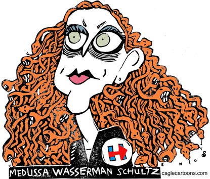 Political cartoon U.S. Debbie Wasserman Schultz Hillary
