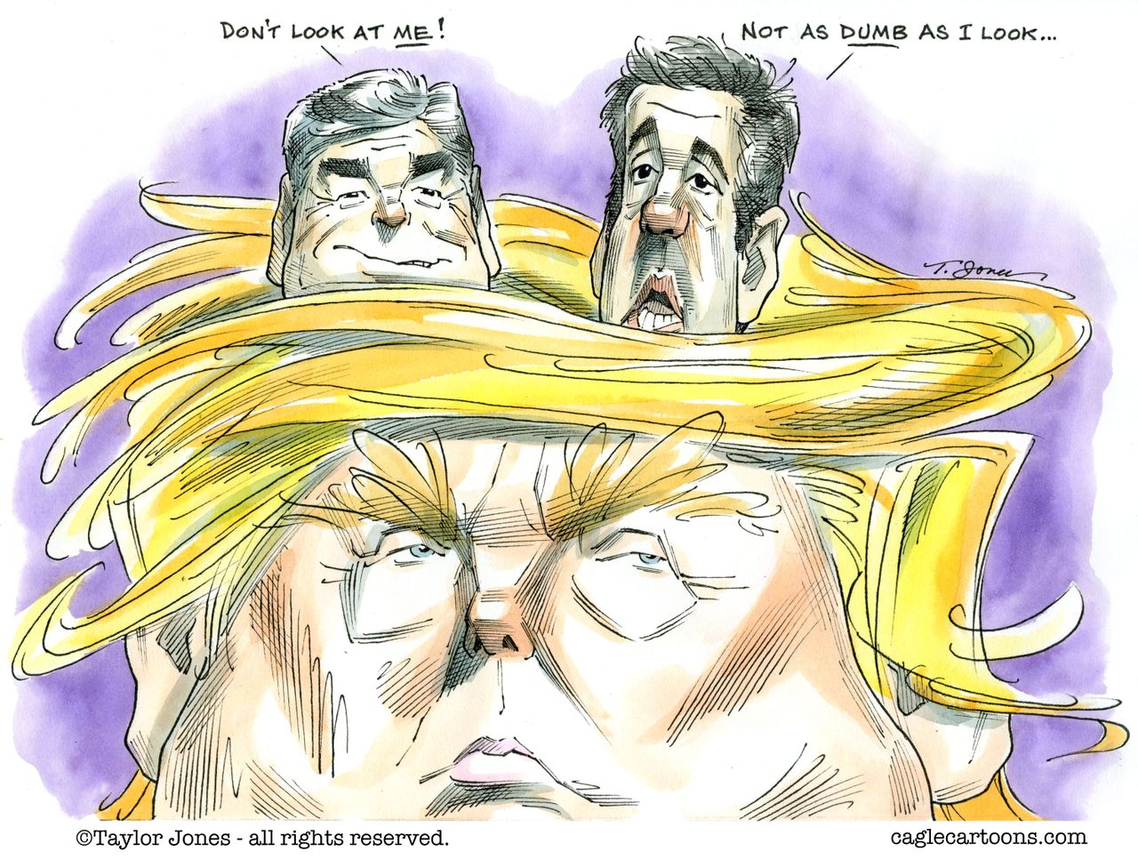 Political cartoon U.S. Trump Sean Hannity Michael Cohen