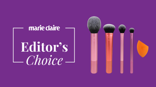 A banner of Marie Claire editor's choice in the best black friday beauty deals, feauting Real Techniques Everyday Essentials