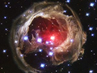 Unexplained stellar flash v838 mon