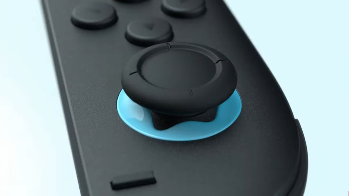 a close up of the left switch 2 joy con stick