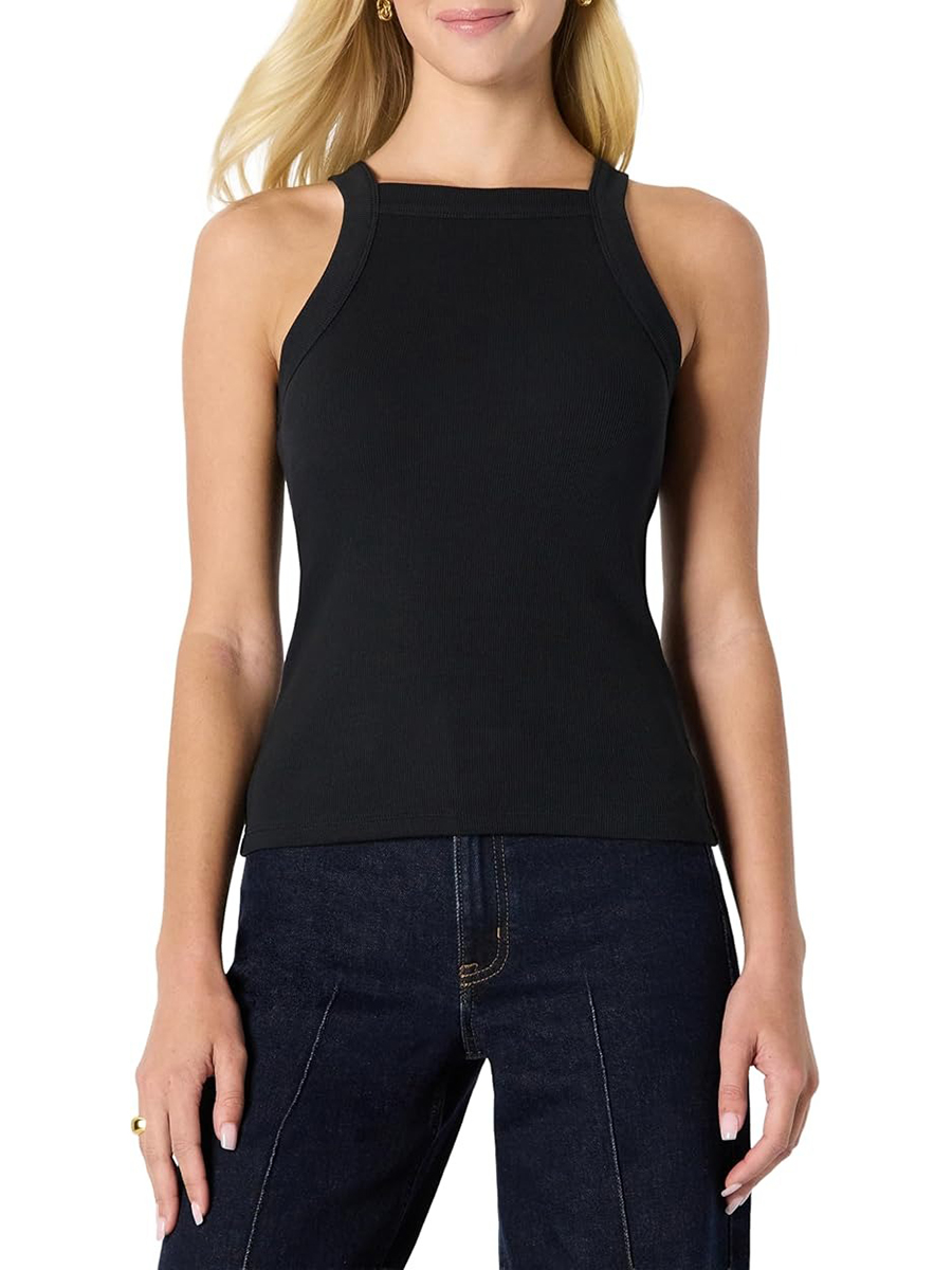 Amazon Essentials, lim-Fit Stretch Rib High-Neck Tank Top