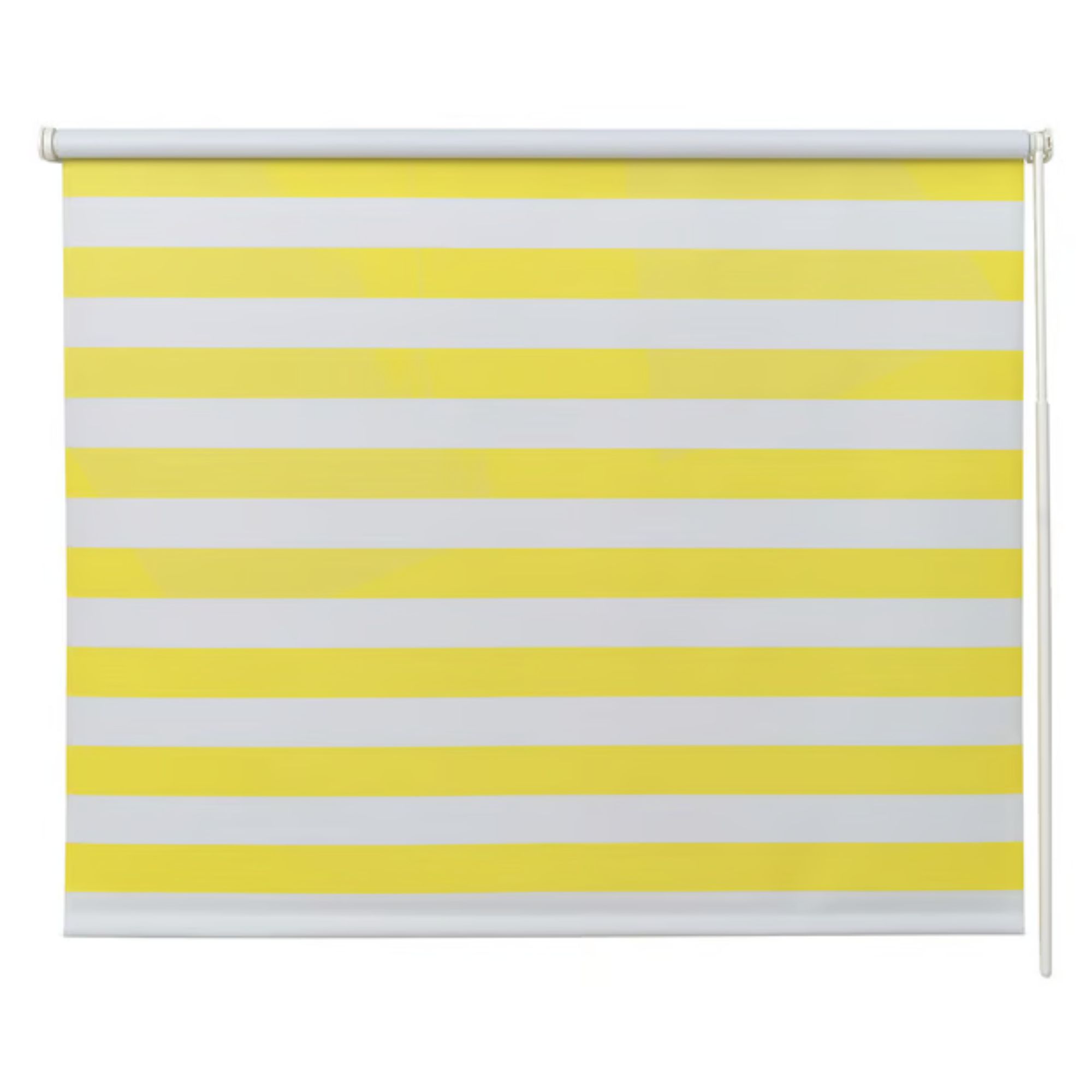 IKEA yellow and white striped blind