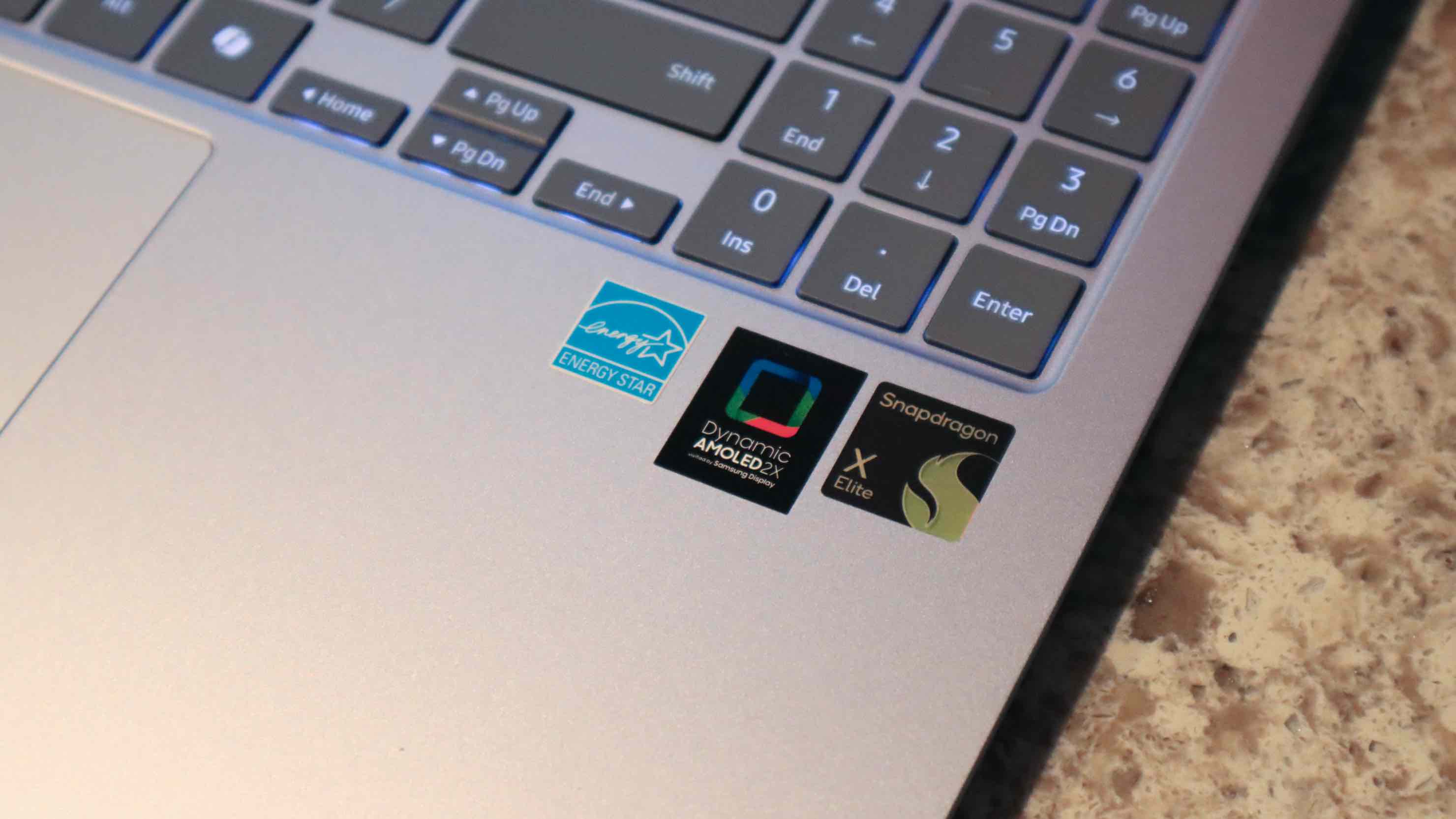 Samsung Galaxy Book4 Edge's numpad and stickers