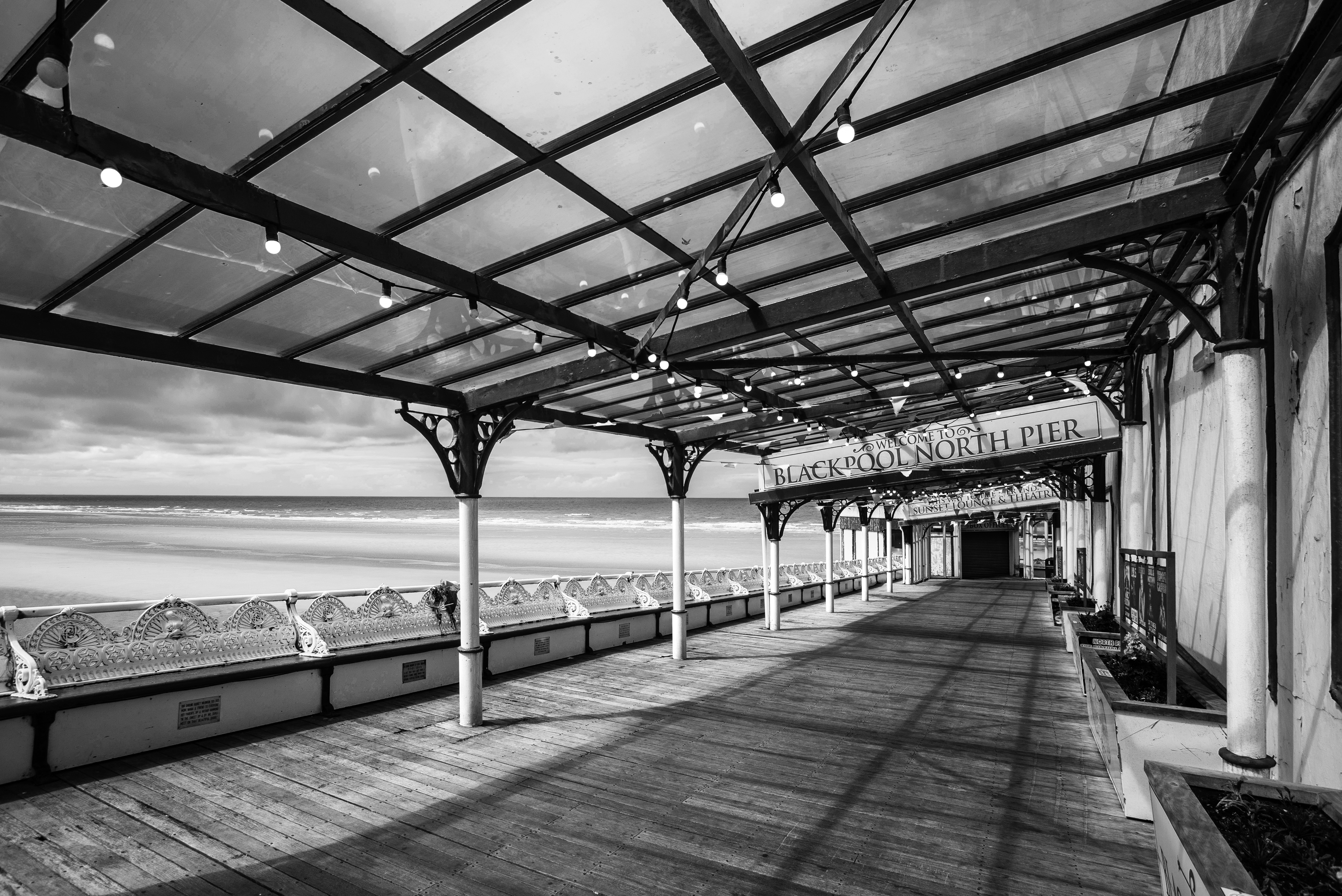 Look for interesting patterns of ironwork and convert to mono to enhance the shapes