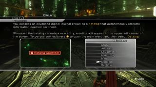 One of Final Fantasy 13's many, many tutorial pop-up text boxes.