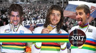 The three rainbow jerseys of Peter Sagan