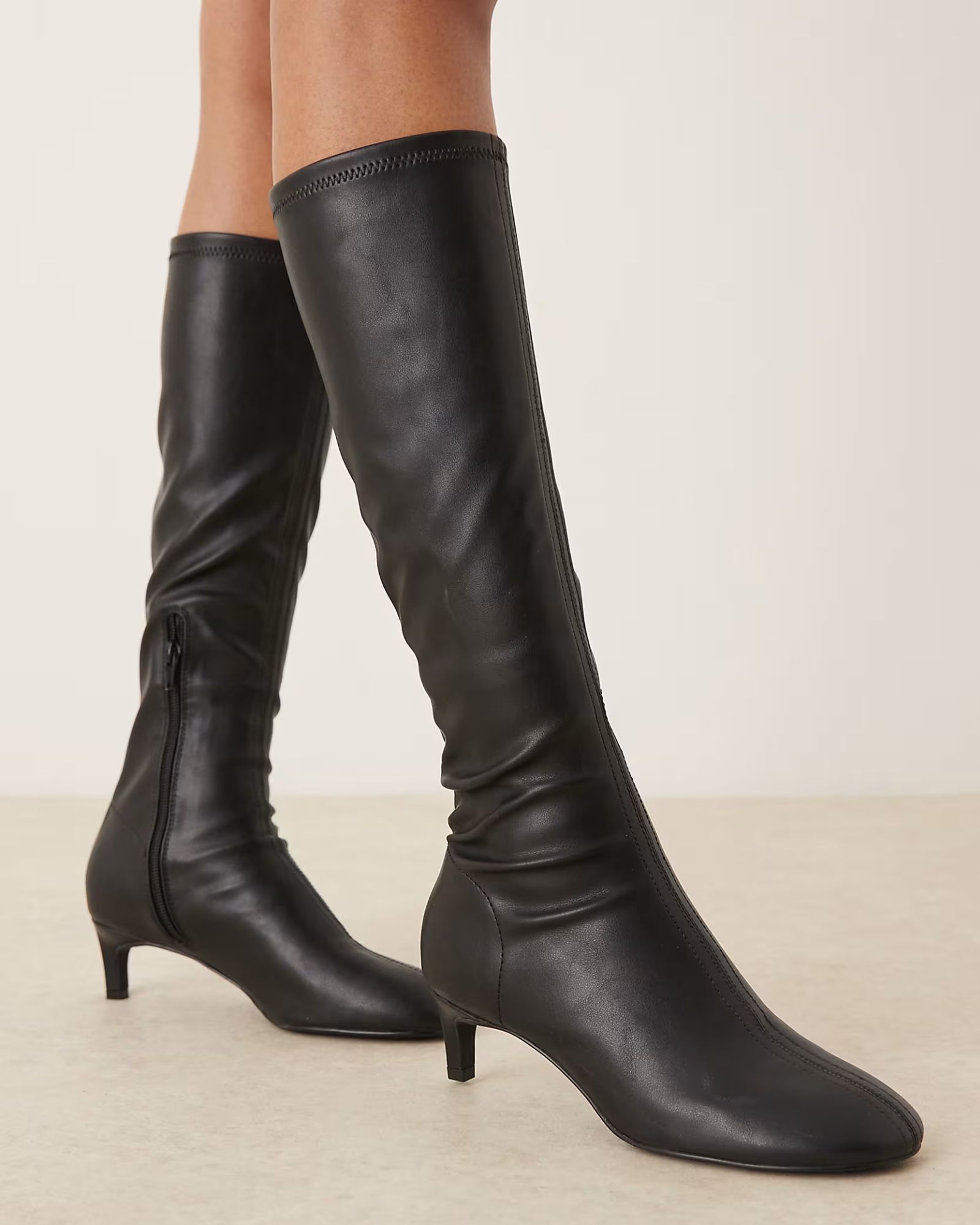 ASOS DESIGN Coral round toe sock knee boots