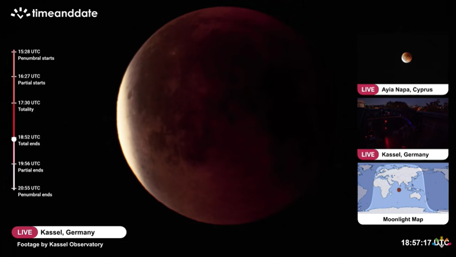 The moon leaves totality
