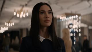 Megan Fox looking up in Subservience's trailer