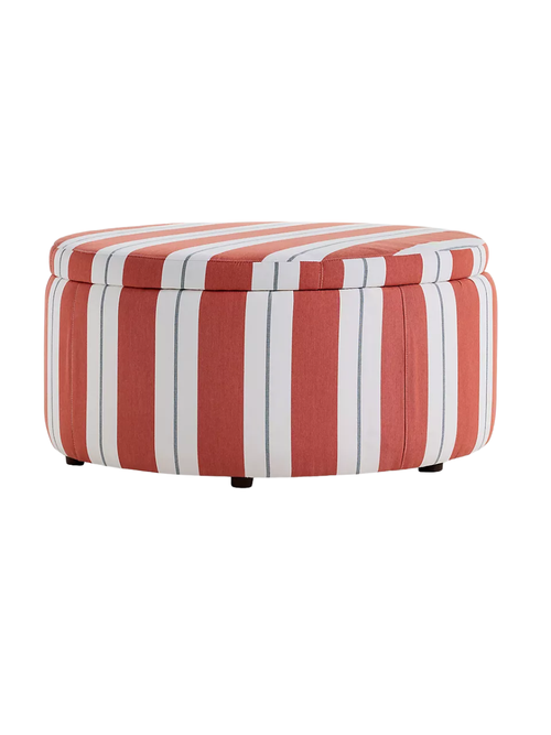 Sunbrella Stripe Large Storage Ottoman