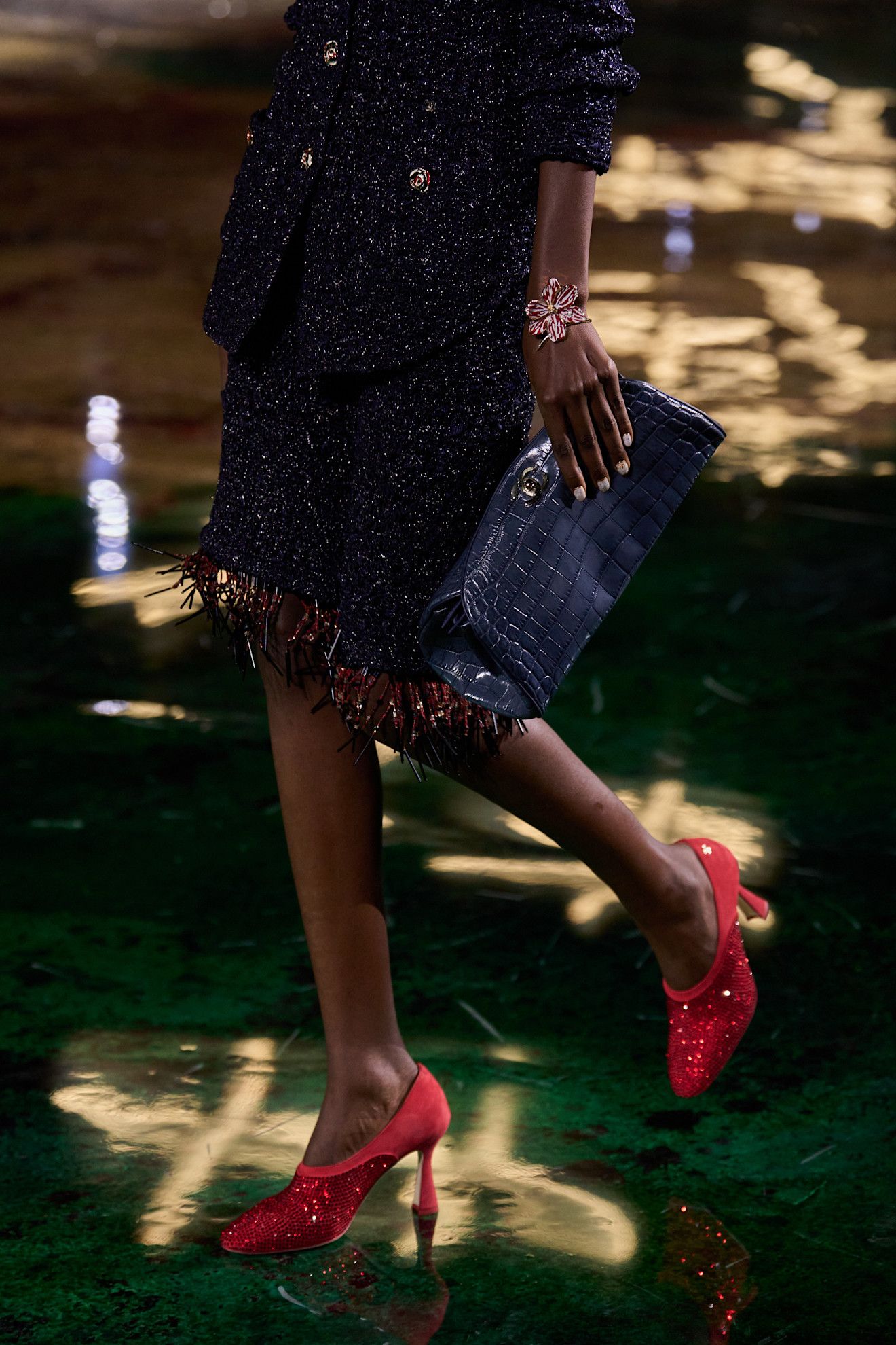 Chanel S/S 27 runway, embellished shoes