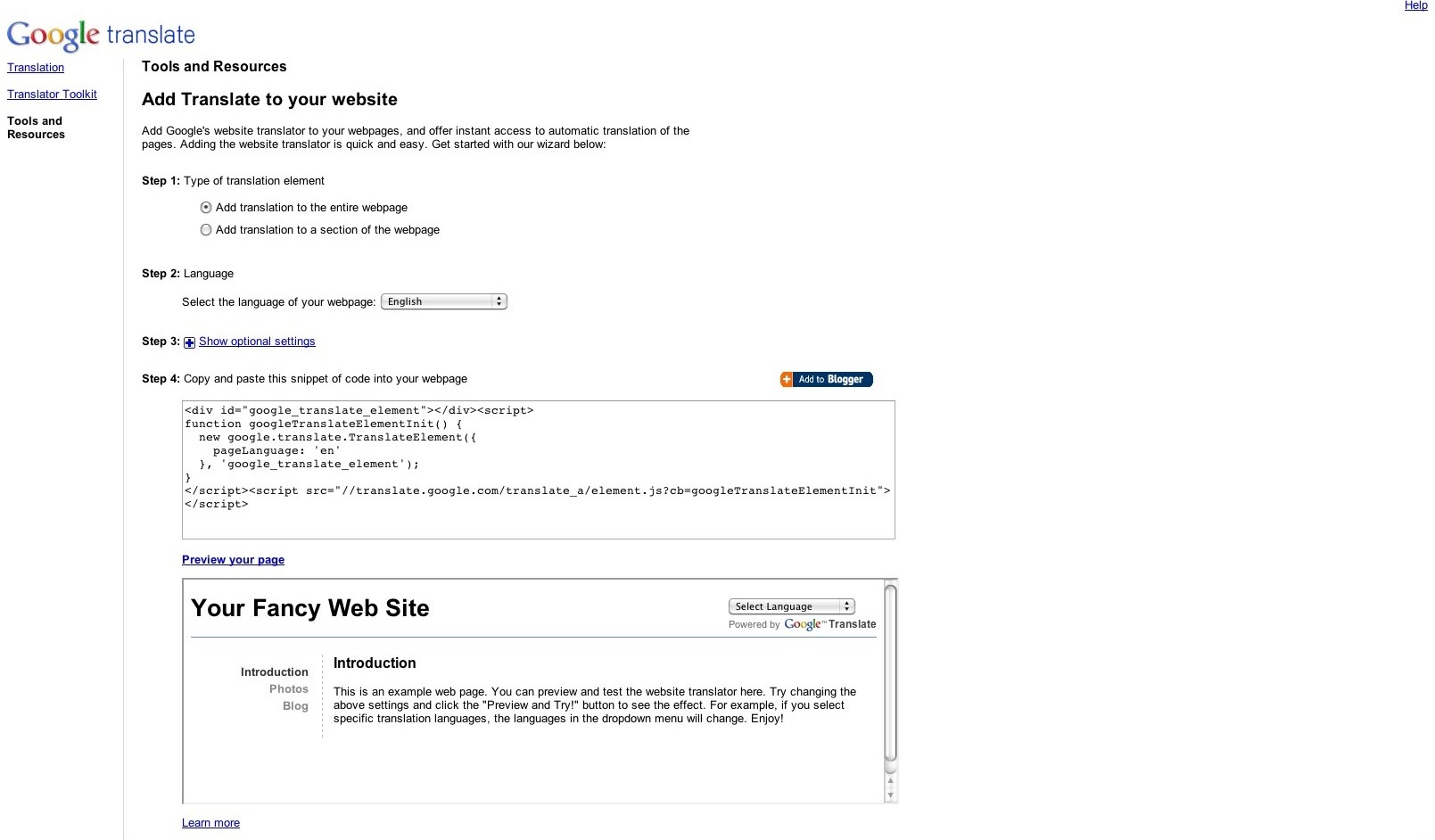 It’s easy to add Google Translate to a website