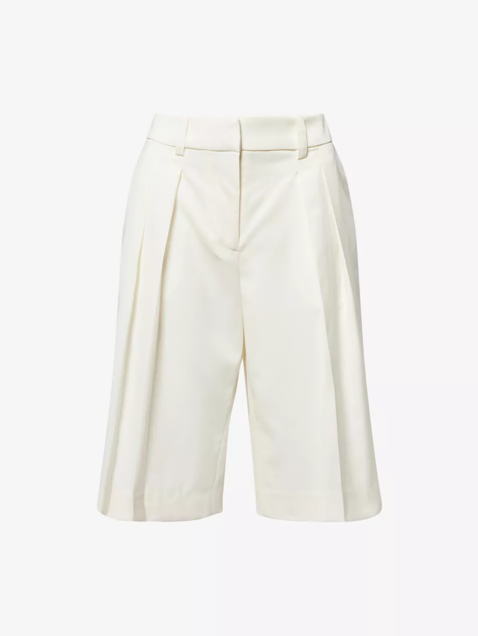 Bilbao Pleated Wool Bermuda Shorts