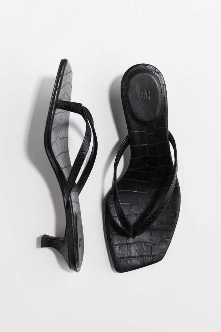 Kitten-Heeled Sandals