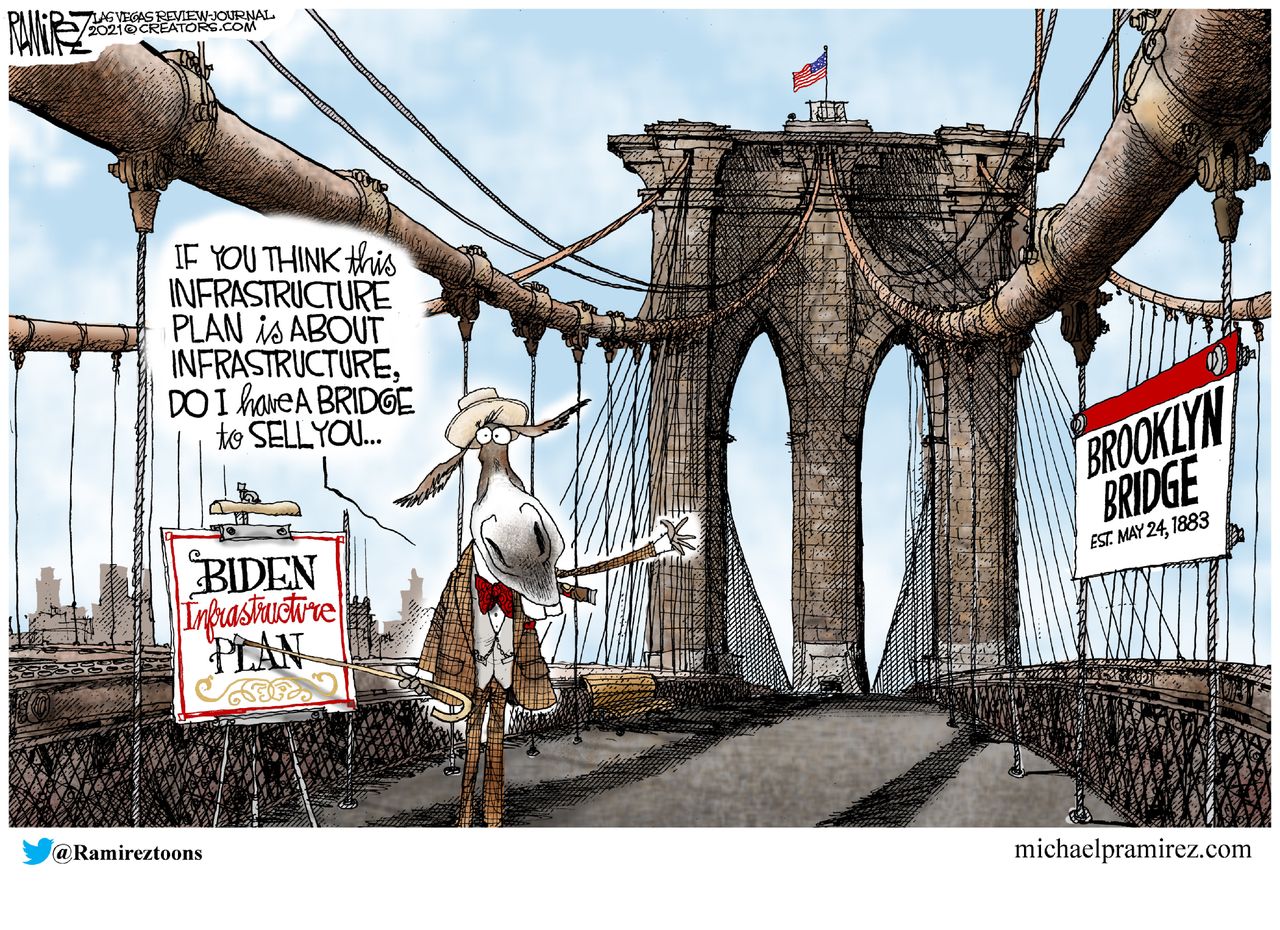 Political Cartoon U.S. democrats infrastructure&amp;amp;nbsp;