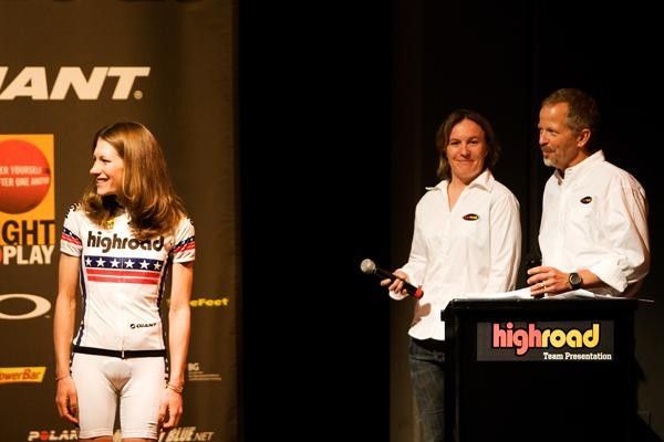 Kristy Scrymgeour and Bob Stapleton present the women.