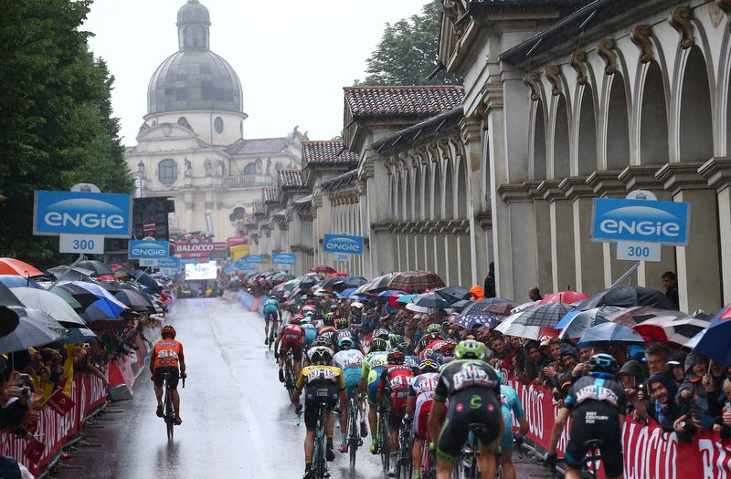 Tanel Kangert is about to caught by the peloton inside the final 300 metres