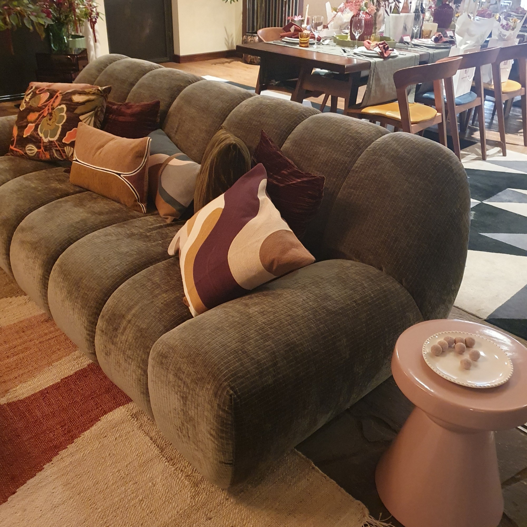 La Redoute&#039;s Nuria sofa in moss green at the brand&#039;s press preview