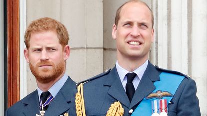london, united kingdom july 10 embargoed for publication in uk newspapers until 24 hours after create date and time prince harry, duke of sussex and prince william, duke of cambridge watch a flypast to mark the centenary of the royal air force from the balcony of buckingham palace on july 10, 2018 in london, england the 100th birthday of the raf, which was founded on on 1 april 1918, was marked with a centenary parade with the presentation of a new queens colour and flypast of 100 aircraft over buckingham palace photo by max mumbyindigogetty images