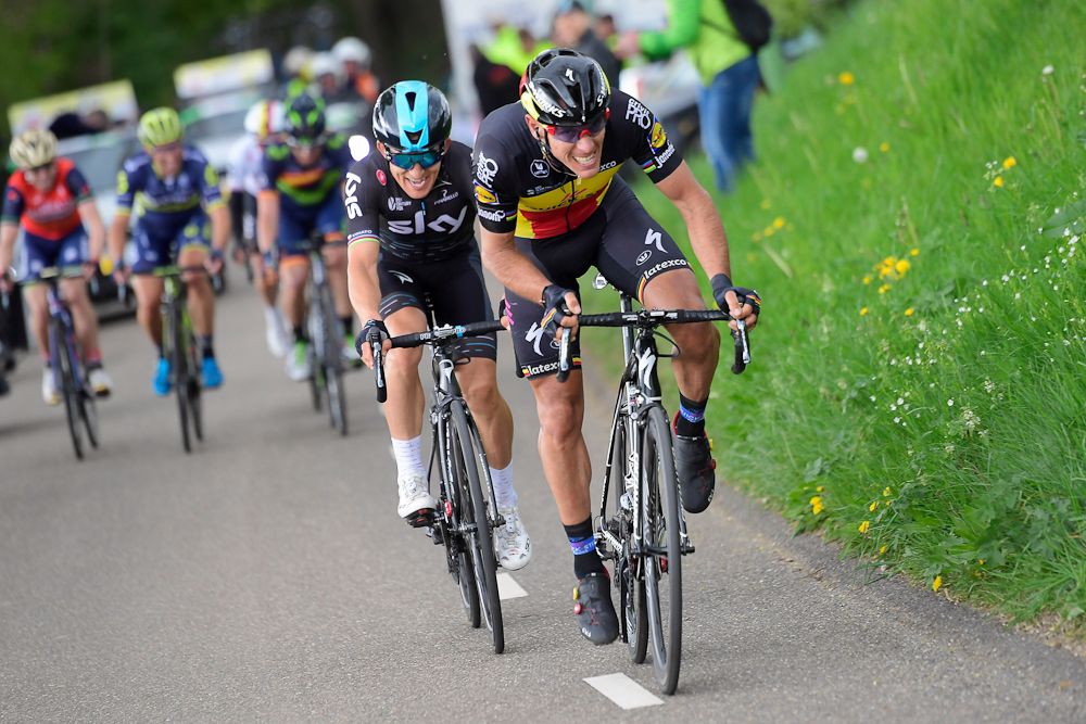 Gilbert attacks with Kwiatkowski in 2017 Amstel Gold
