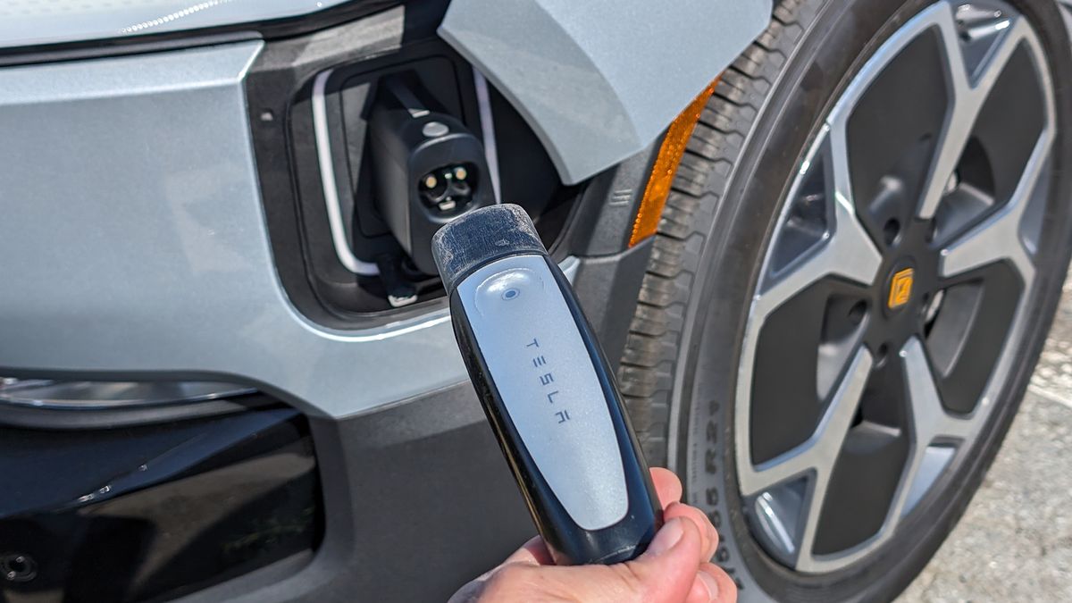 Rivian charge at Tesla Station