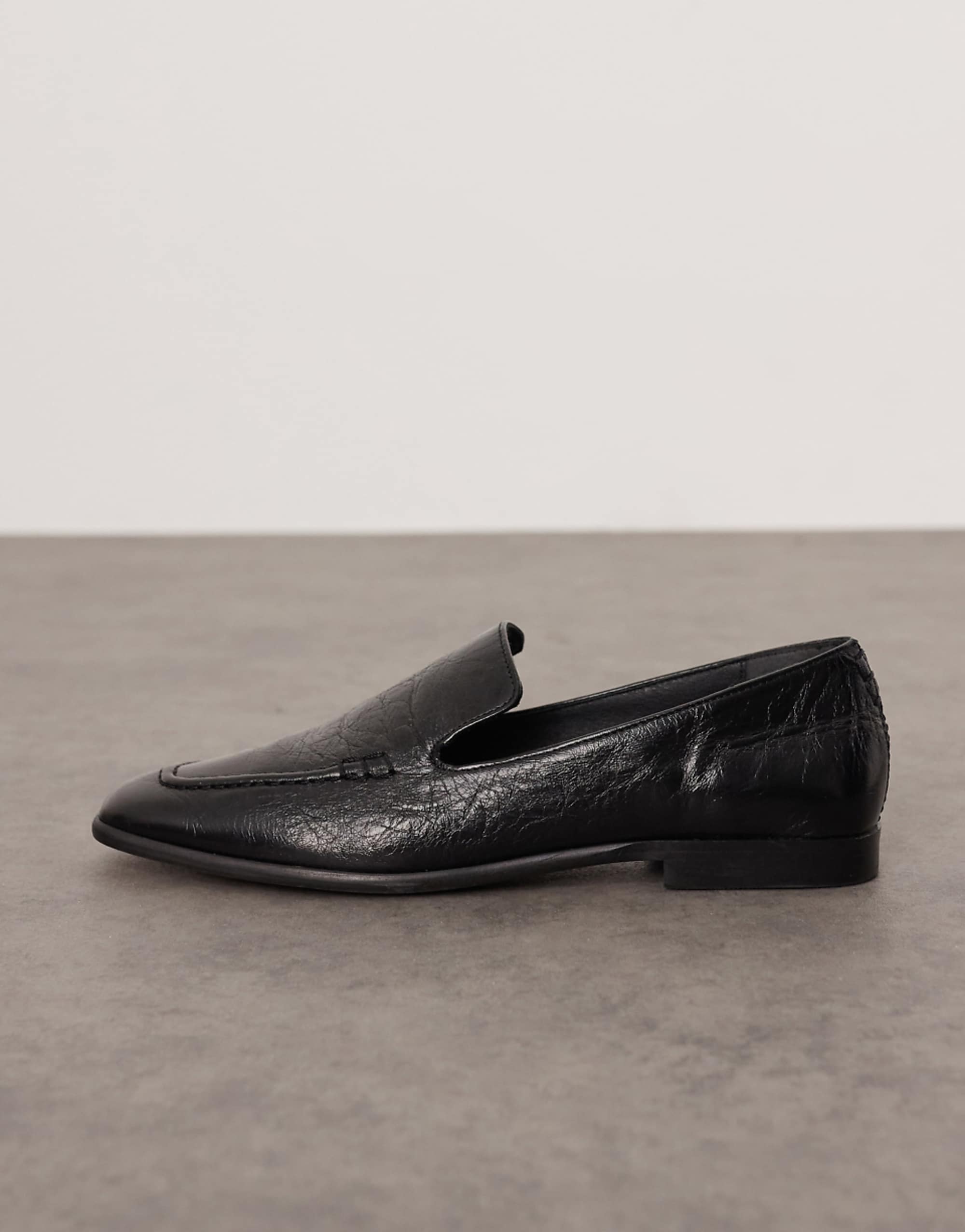 Arrange Alba Premium Leather Minimal Loafer in Black