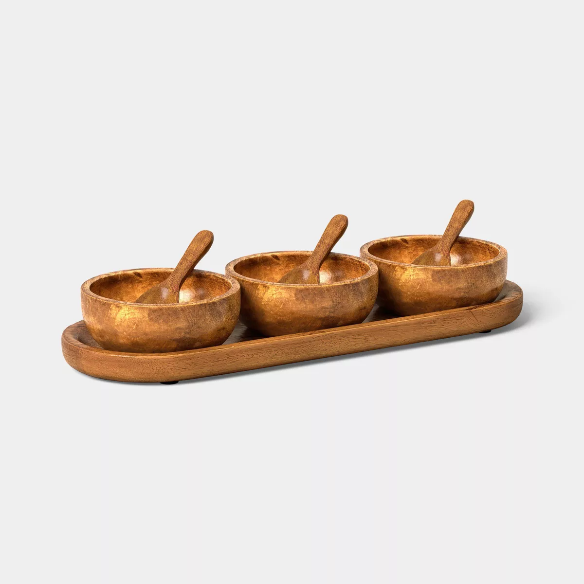 Wooden Serving Mini Bowl Set With Tray - Thresholdu0026#8482;