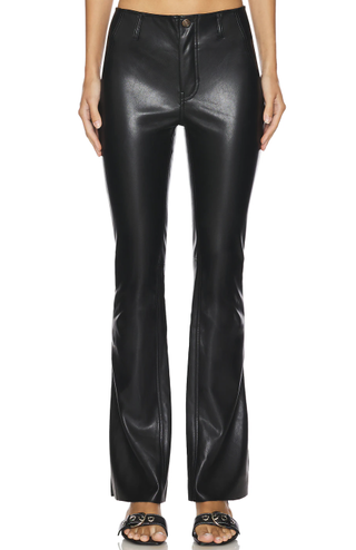 Free People x We The Feel Level Up Faux Leather Slit Bootcut Pants