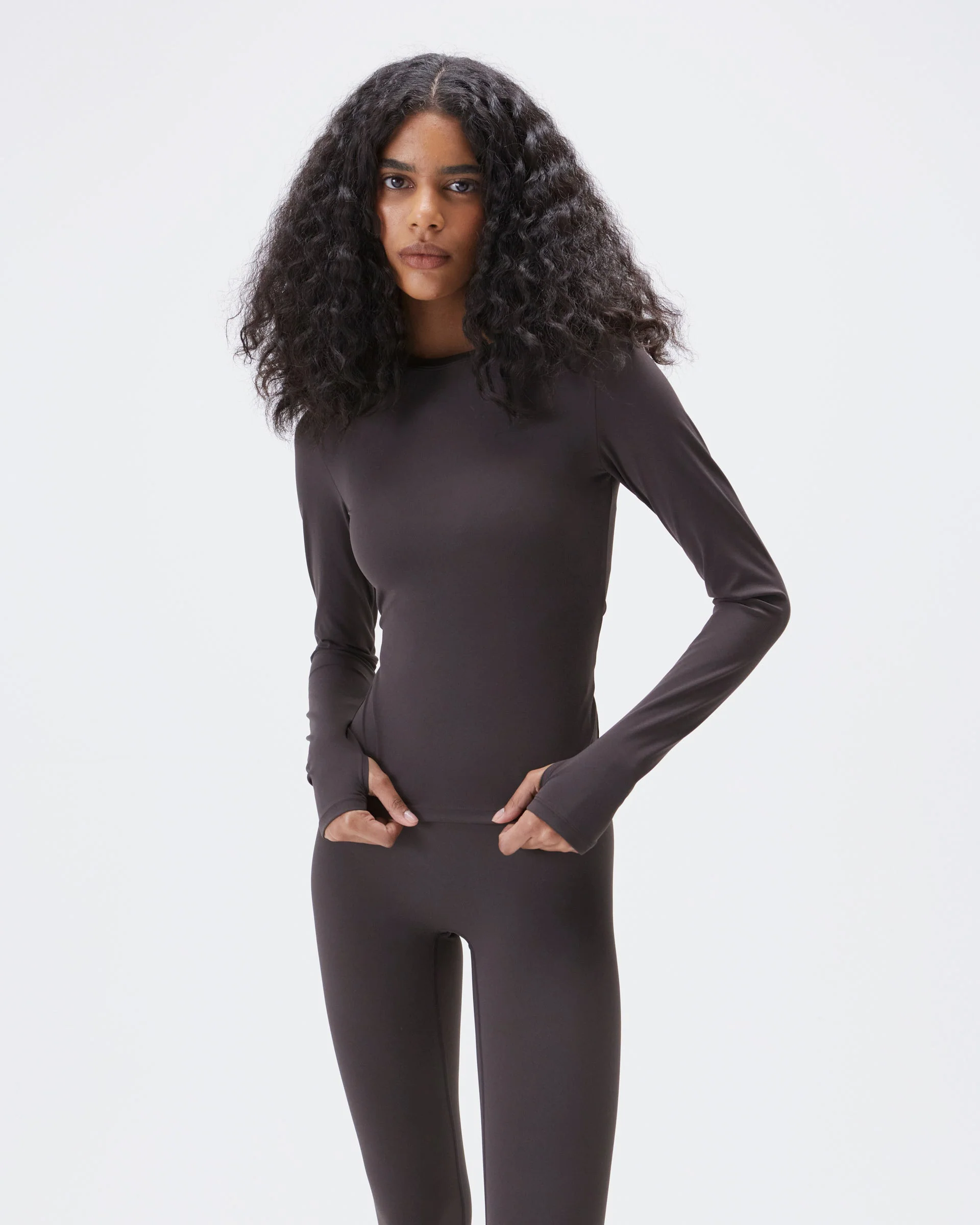Adanola, Ultimate Long Sleeve Top - Coffee Bean