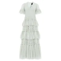 Clarabelle ruffled gown, £450