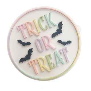 Trick or treat Halloween plaque from Etsy