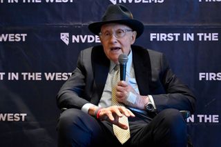 Former U.S. Senate Majority Leader Harry Reid speaks prior to the Nevada Democratic's "First in the West" event at Bellagio Resort & Casino on November 17, 2019 in Las Vegas, Nevada.