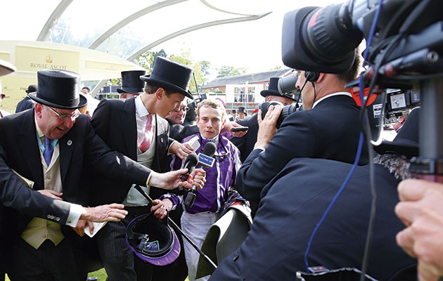 Ryan Moore after his ninth winner of the week Aloft after winning The Queen's Vase Royal Ascot 19.6.15 Pic Dan Abraham-racingfotos.com THIS IMAGE IS SOURCED FROM AND MUST BE BYLINED &amp;quot;RACINGFOTOS.COM&amp;quot;