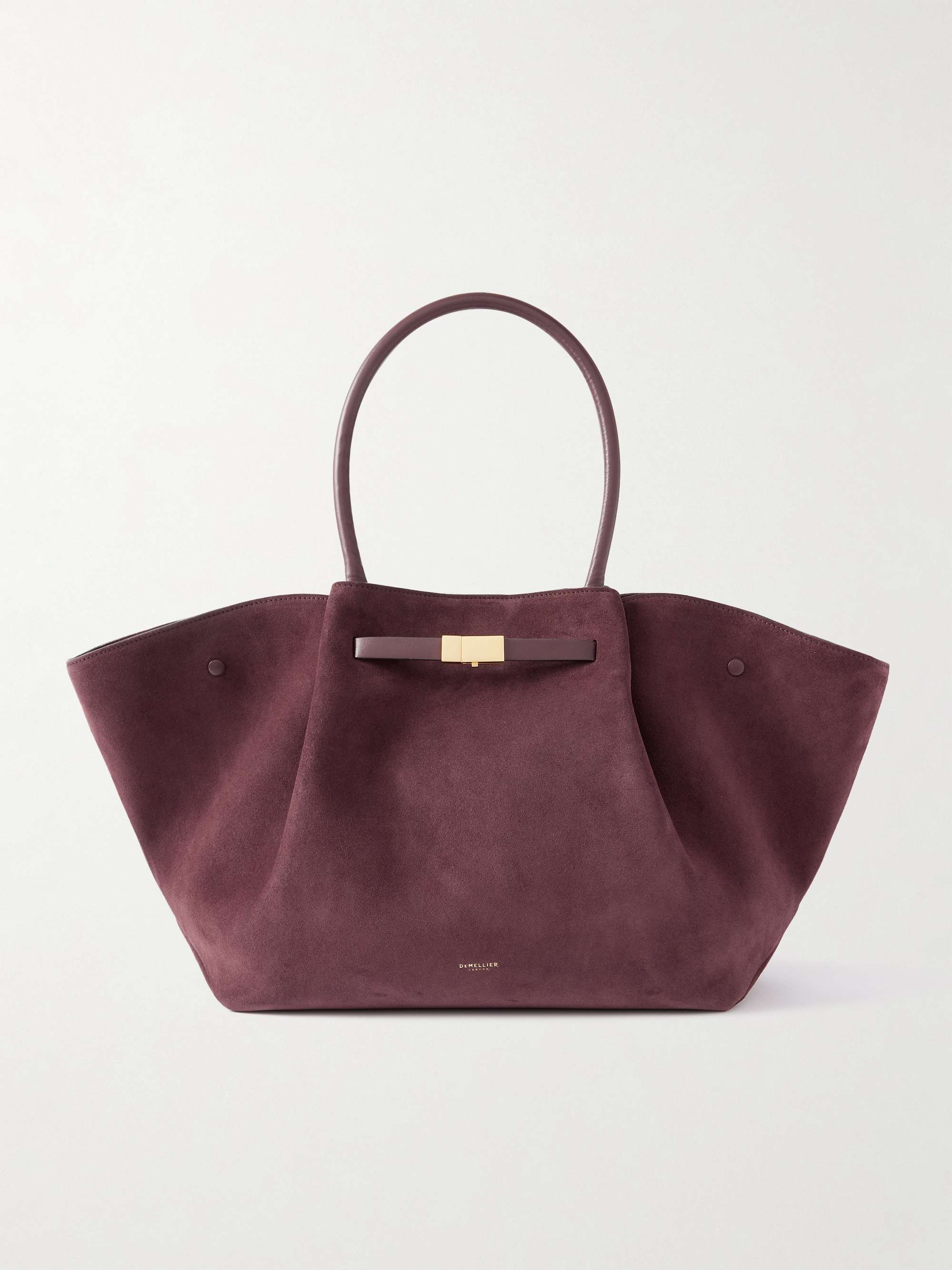 New York Large Leather-Trimmed Suede Tote