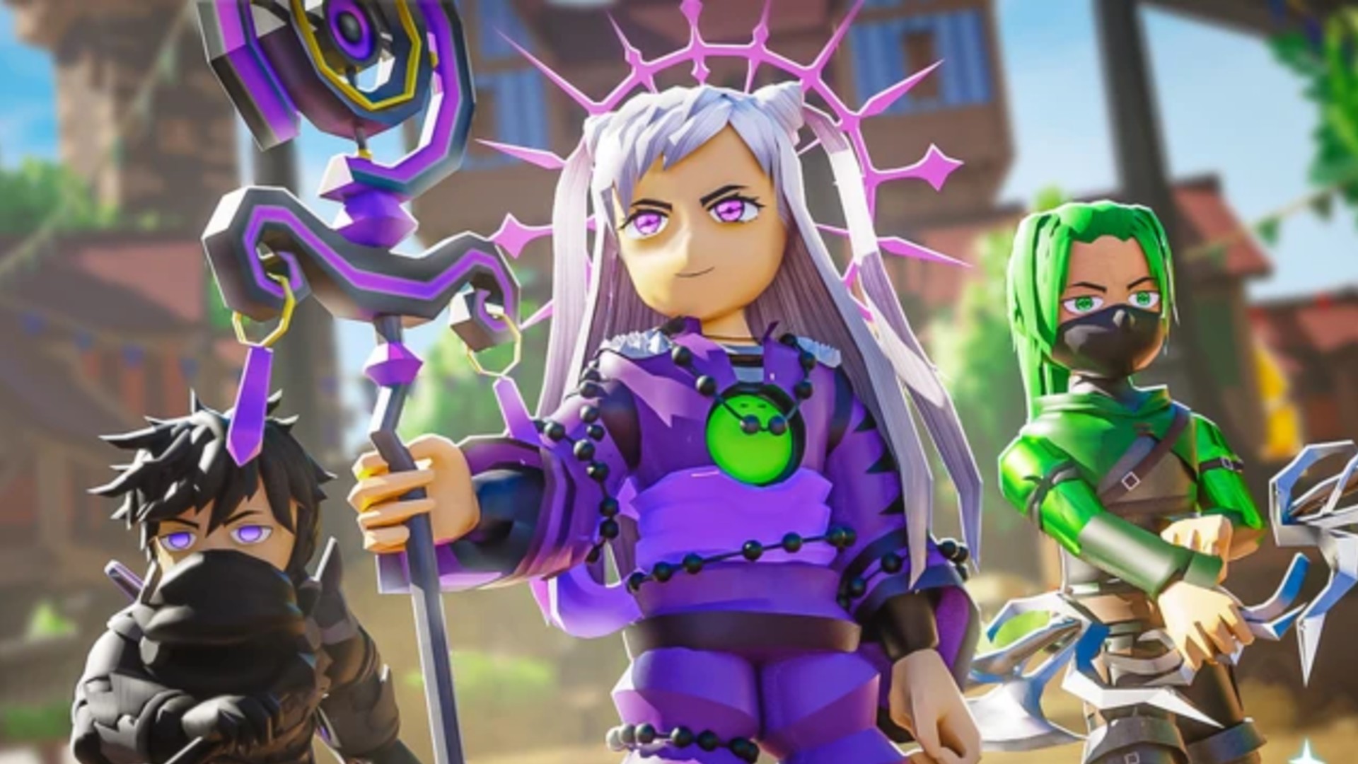 Three characters ready for adventure in World Zero